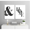 Black and white motivational quote frames with ampersand and love text in modern collage style. - 2 PCS Motivational Quote Picture Frame, Abstract Frames - Black / 8x12" / 1 - abstract frames, art, frame world, home decor, inspiration, motivational frames, office decor, quote frames, wall decor - Frame World