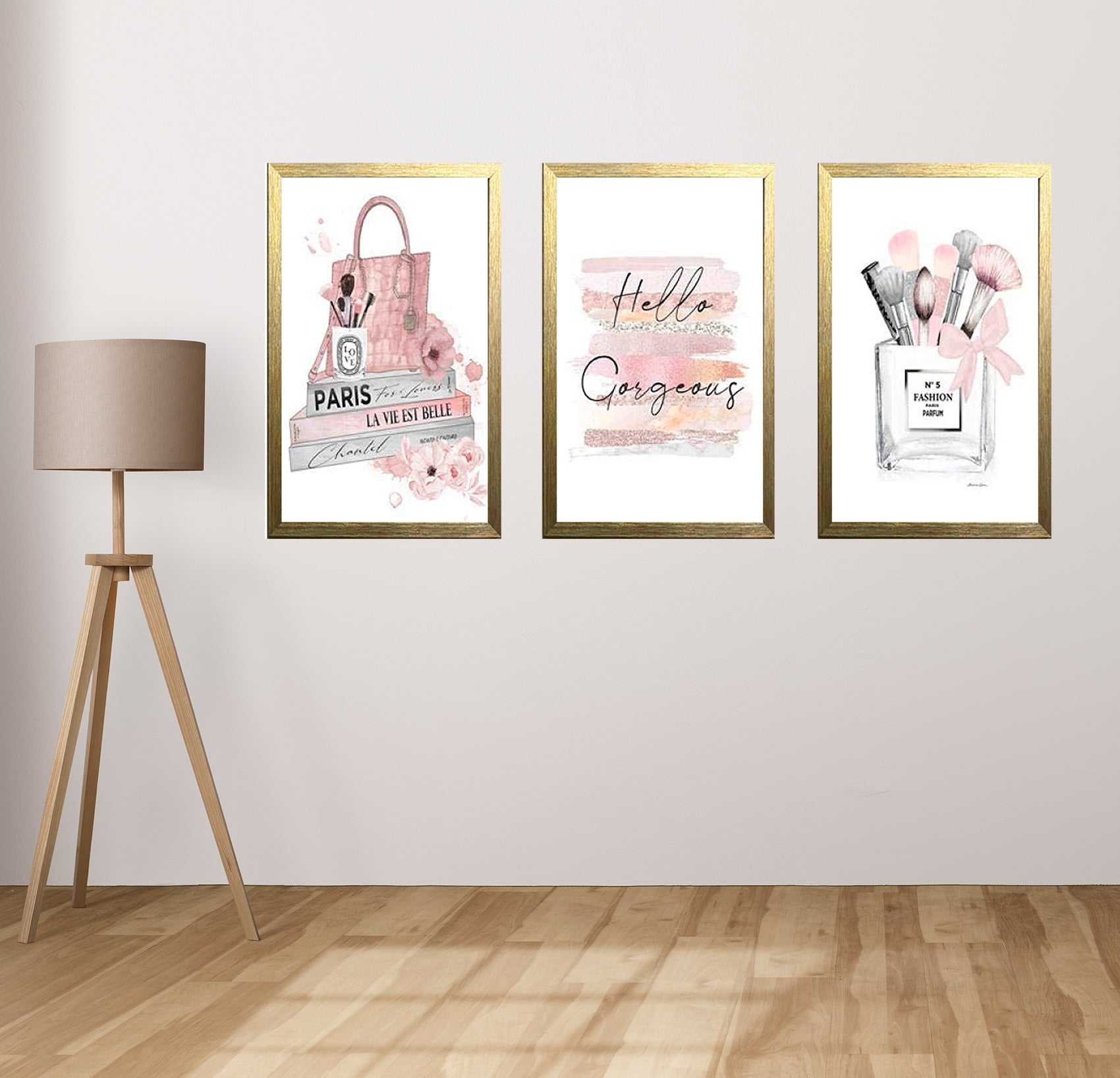 Buy golden Set of 3 Makeup Quotes Frame set
