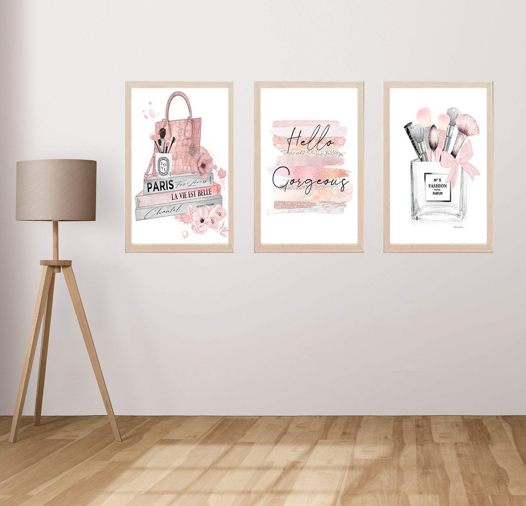 Buy white Set of 3 Makeup Quotes Frame set
