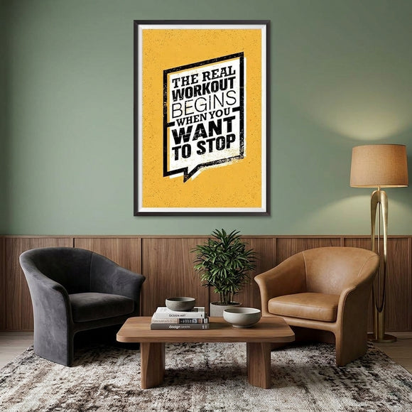 Gym Inspiration Motivation Quotes - Inspirational Motivational Wall Art Print for Home Office Decor