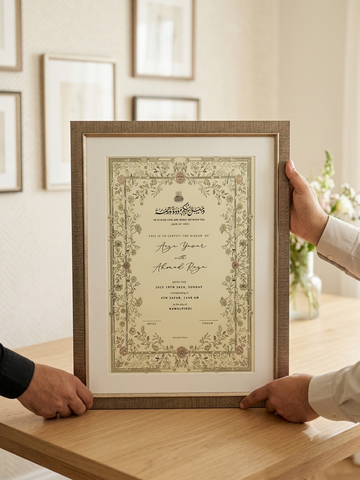 18x24" Nikah frame -Premium Wedding Gift - with mounting - Custom Name & Date