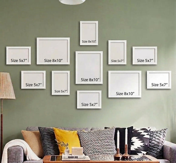 Pack of 11 Photo Gallery Wall Collage, 3X 8x10", 8X 5x7" inch