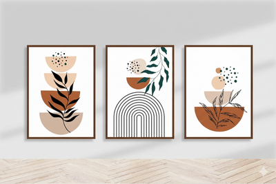 3 pcs Neutral Boho Frame Set, Abstract frames - 0