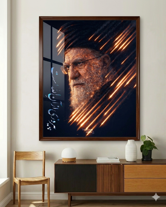 Iran Leader Ali Khamenei Frame for Living Room Bedroom Decor, Single Photo frame