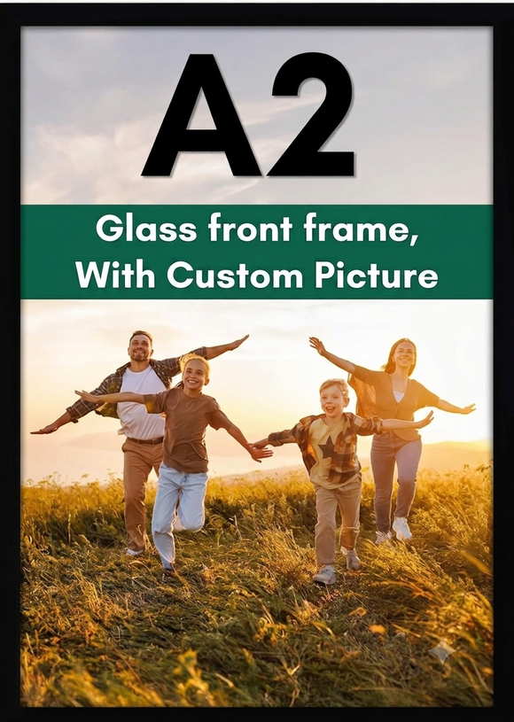 Custom Picture Frame with glass - Thin Border Picture Frame for Wall Display - Hanging Hardware Included
