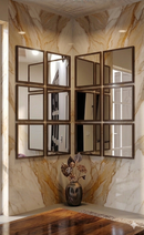 12 Pcs Grid Mirror Wall Decor for Corner Wall - with PVC Border-5