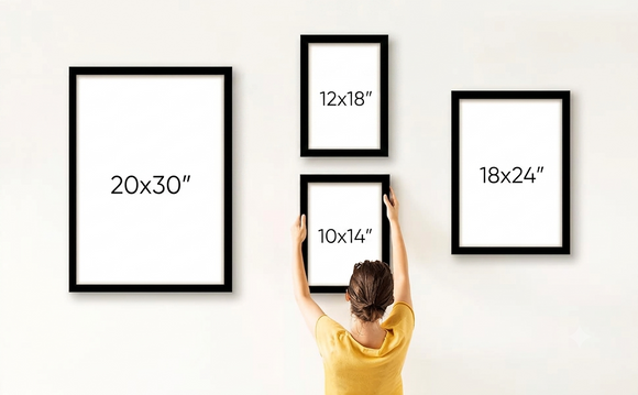 Custom Picture Frame with glass - Thin Border Picture Frame for Wall Display - Hanging Hardware Included