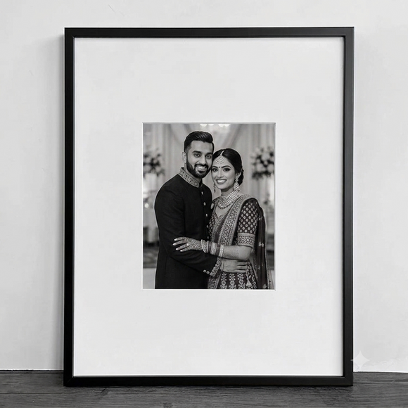 Oversized Mount 20x16" Black Box Frame For 10x8 picture - Premium Collection