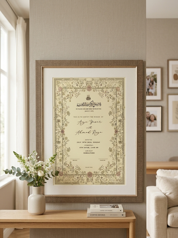 18x24" Nikah frame -Premium Wedding Gift - with mounting - Custom Name & Date - 0