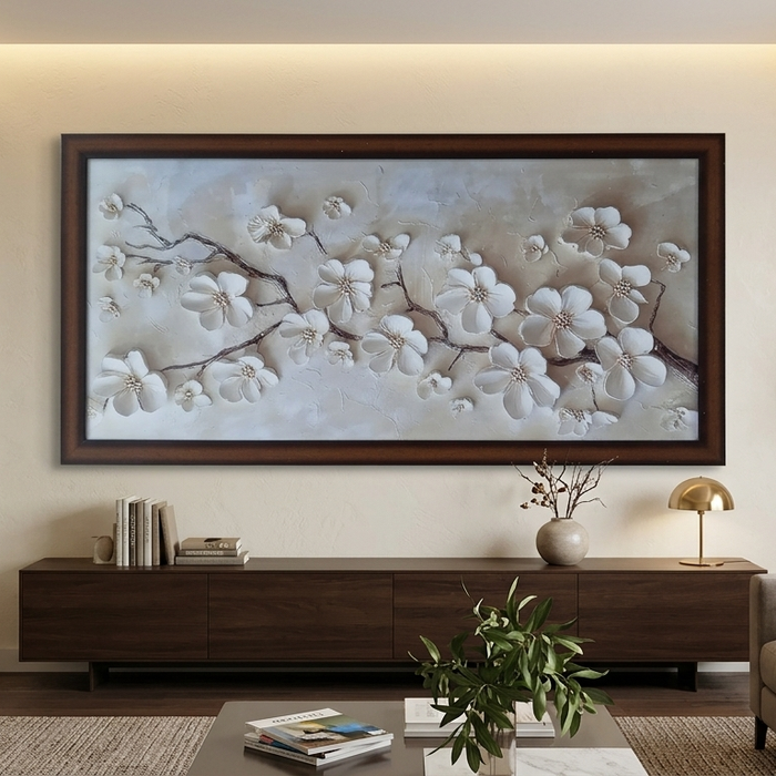 36x18" Flowers Abstract Frame - Premium