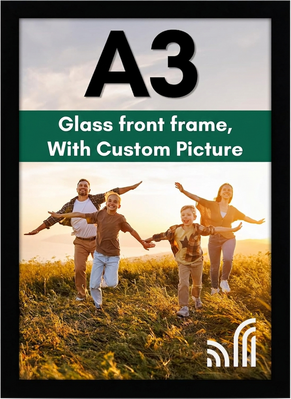 Custom Picture Frame with glass - Thin Border Picture Frame for Wall Display - Hanging Hardware Included