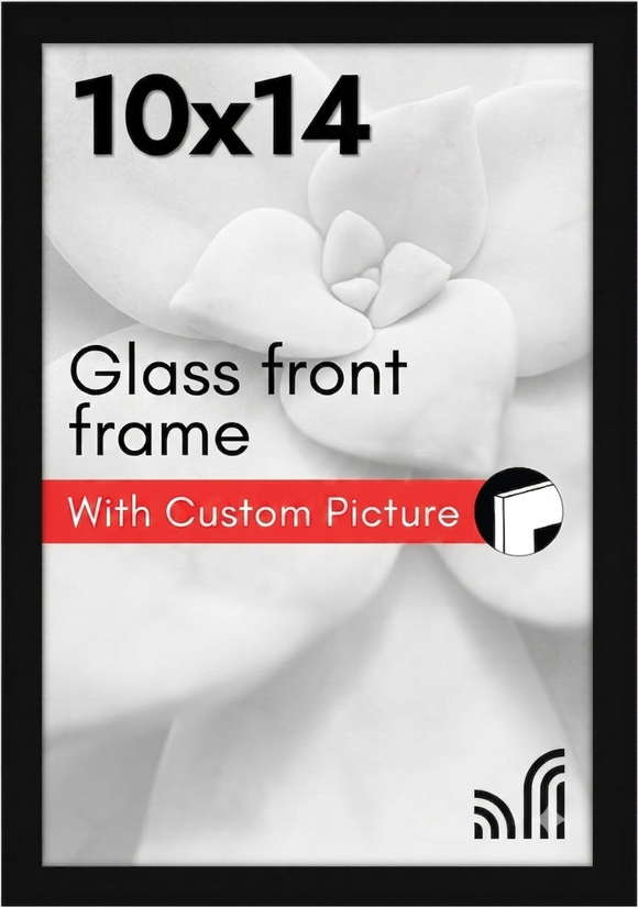 Custom Picture Frame with glass - Thin Border Picture Frame for Wall Display - Hanging Hardware Included