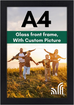 Custom Picture Frame with glass - Thin Border Picture Frame for Wall Display - Hanging Hardware Included - 0