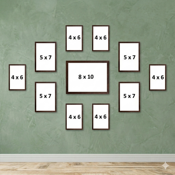 Pack of 11 Frame Collage set, Picture frames Pack (8x10 inches * 1, 5 x 7 inches *4, 4 x 6  inches * 6)
