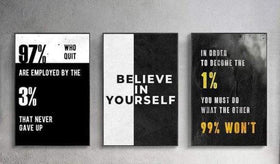 Office Quotes, 3 pc Motivational, Inspirational Quotes for Office Decor