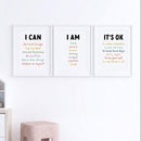 Kids Affirmation frame Set of 3