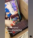 Black wooden collage photo frames stacked inside a cardboard shipping box. - Pack of 12- Collage Photo Frames set - Black - 11 pc - Frame World