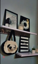 Black abstract collage photo frames with minimalistic black-and-white art on floating white shelves. - Abstract Photo Frame 3 PCS Aesthetic Picture Frames - Black / 8x10" - Frame World