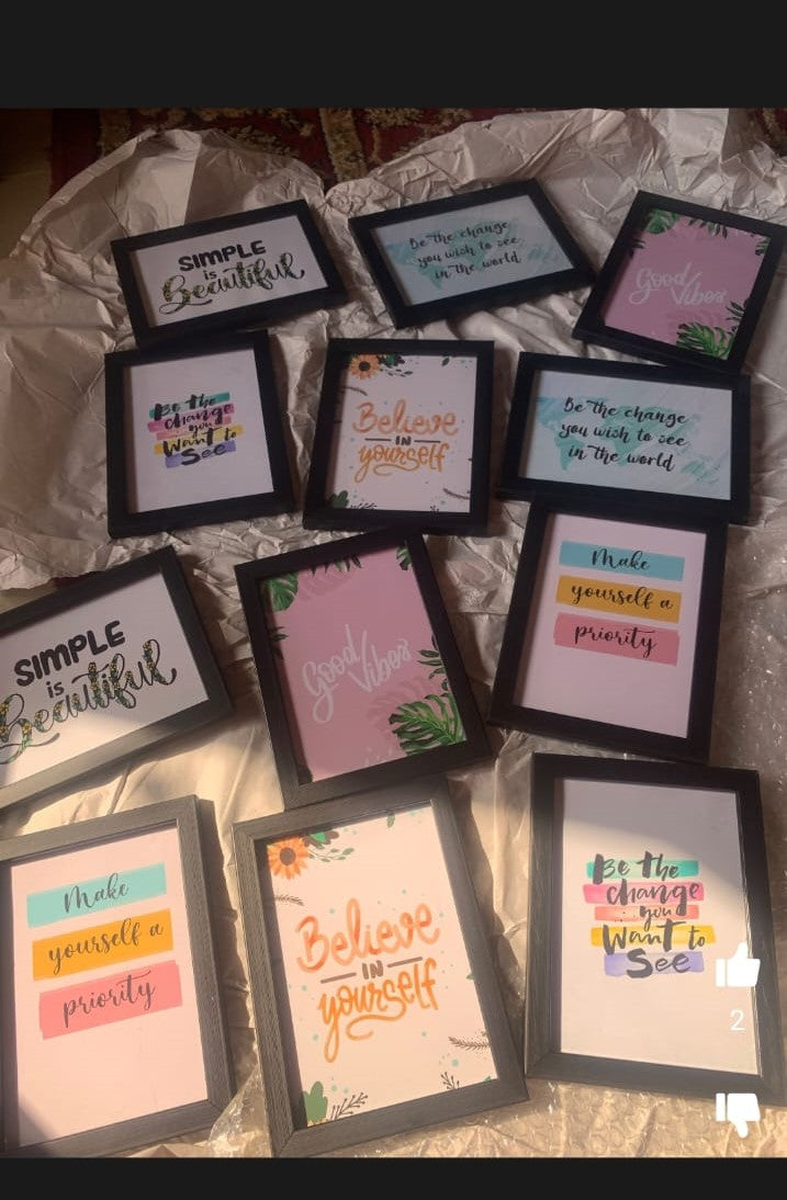 6 Pack Inspirational Quote Frames set