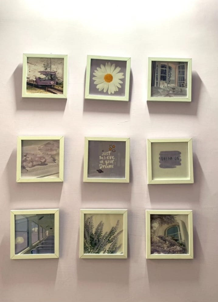 6x6" 9 pc Abstract Set, Mini Frames