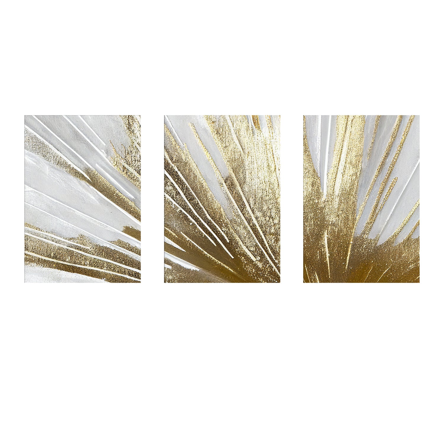 Gold Colour Abstract Art Canvas Set of 3 frames