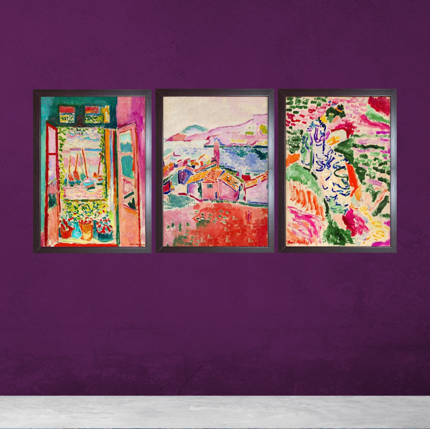 Buy brown Set Of 3 Modern Art Frames For Living / Dinning Rooms