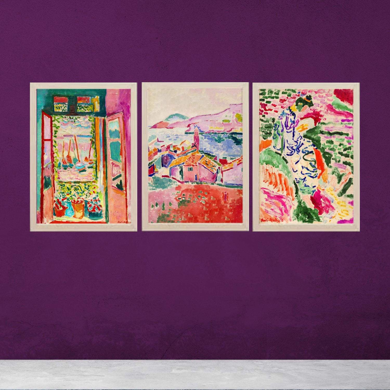 Buy white Set Of 3 Modern Art Frames For Living / Dinning Rooms