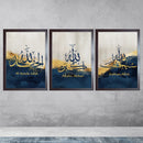 Beautiful ALLAH name Prints Frame Set of 3 Calligraphy set-2