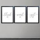 Motivational Quotes About Success For House & Office Decor Set of 3 Frames-2