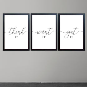 Motivational Quotes About Success For House & Office Decor Set of 3 Frames - 0