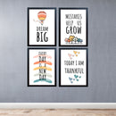 Set of four black framed inspirational quote prints forming a motivational collage with custom typography and simple. - Set of 4 Inspirational Quotes Frame set, Motivational Quote sets - 8x12" / Black / 1 - Frame World