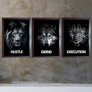 Hustle , Grind And Execution Quotes For Home And Offices Set of 3-2