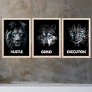 Hustle , Grind And Execution Quotes For Home And Offices Set of 3-3
