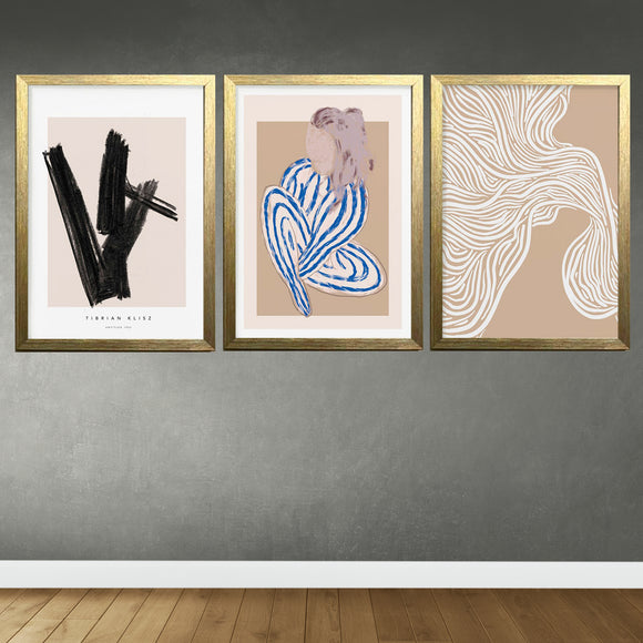 Set of 3 Abstract Art Frames Home Decor frame set