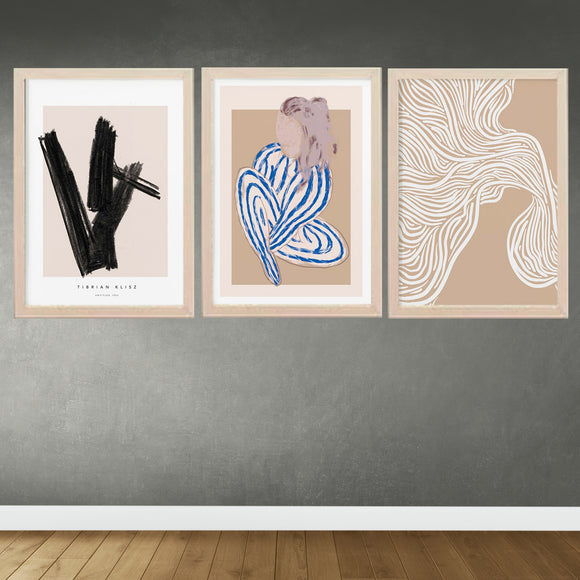 Set of 3 Abstract Art Frames Home Decor frame set