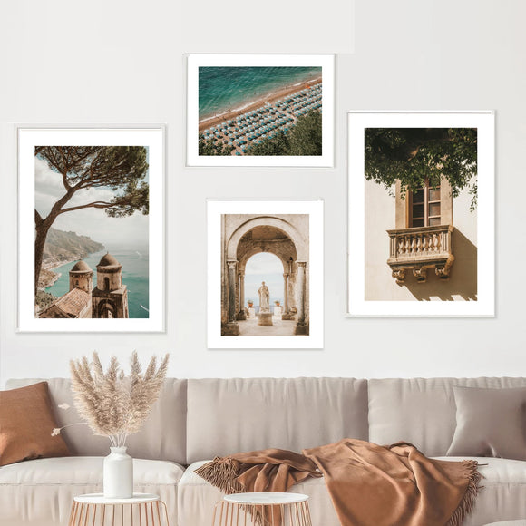 Villa Garden Gallery Wall Set, Aesthetic Photo frame set of 4 (12x18" 2 pc, 10x14" 2 pc)