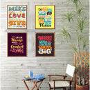 Set of four black-framed motivational quote prints arranged in a collage on a wooden wall. - Set of 4 Inspirational Quotes Frame set, Motivational Quote sets - 8x12" / Black / 1 - Frame World