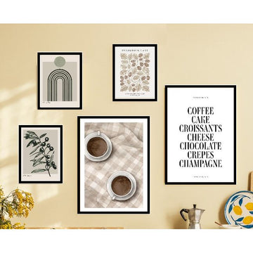 5-Piece Dining Room Wall Art Set, Kitchen Photo frames (12x16" 2 pc, 8x12" 3 pc)