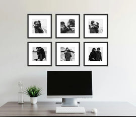 Customized Picture Frame Set of 6, Display Pictures with Border, Multi Collage Gallery Square Photo Frames for Wall with Custom Pics