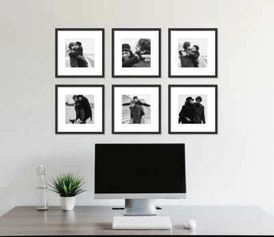 Customized Picture Frame Set of 6, Display Pictures with Border, Multi Collage Gallery Square Photo Frames for Wall with Custom Pics
