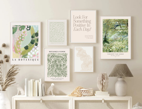 Earthy Hues Frame Set of 6, Green Abstract Frames (12x16" 2 pc, 8x12" 2 pc, 6x8" 2 pc)