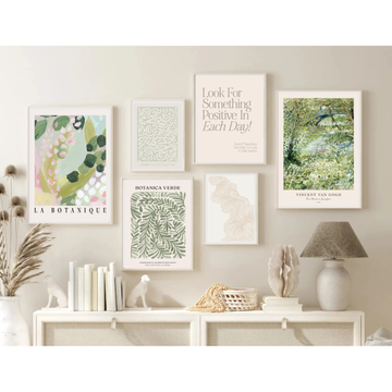 Earthy Hues Frame Set of 6, Green Abstract Frames (12x16" 2 pc, 8x12" 2 pc, 6x8" 2 pc)