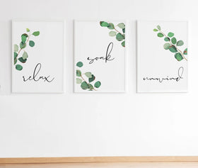 Botanical Bathroom frame Set: Sage Green Eucalyptus Wall Art frames