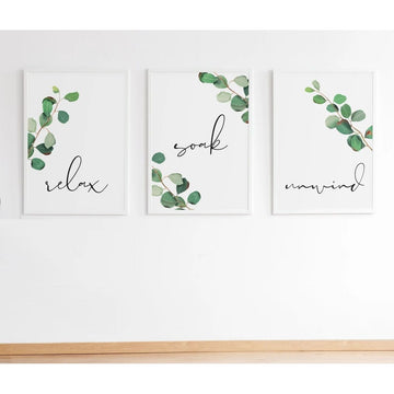 Botanical Bathroom frame Set: Sage Green Eucalyptus Wall Art frames