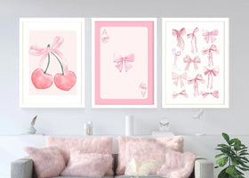 3 Pcs Aesthetic Wall Frames, Girls Room Printed Photo frames
