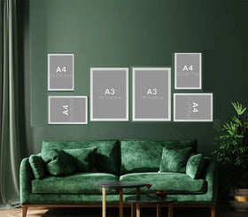 Pack of 6 Wall Gallery Frames Collage set (2 pc a3, 4 pc a4)