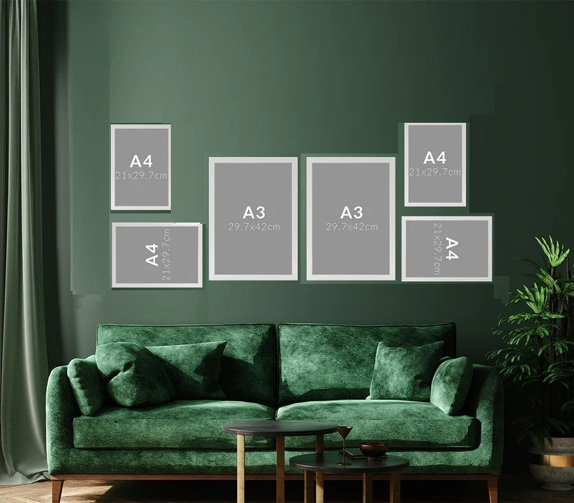 Pack of 6 Wall Gallery Frames Collage set (2 pc a3, 4 pc a4)