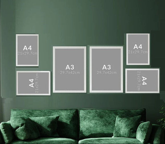 Pack of 6 Wall Gallery Frames Collage set (2 pc a3, 4 pc a4)