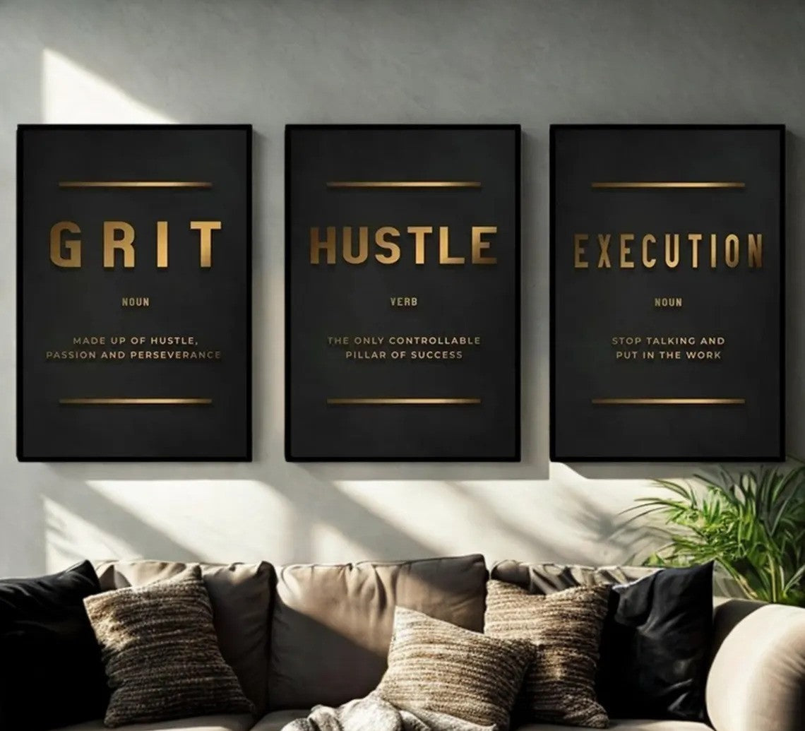 Inspirational Quote Frame Set of 3 – Office Decor Wall Art Prints