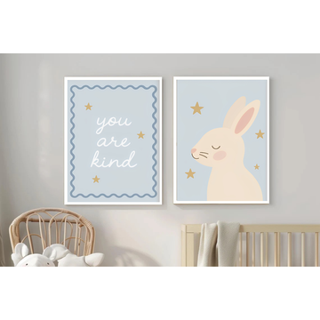 2 Pcs Kids Room Wall Frames, Bunny Baby Nursery Decor Photo frames